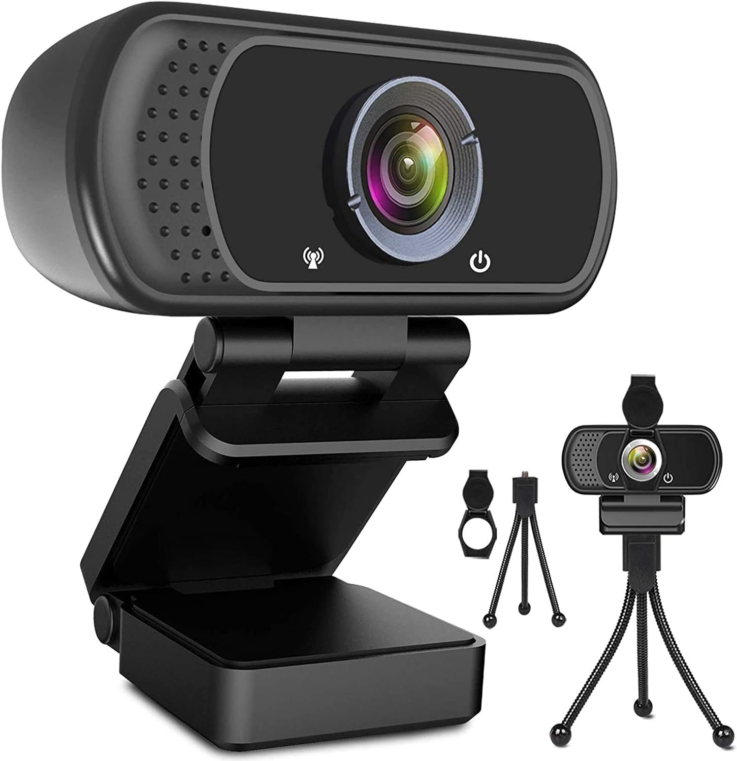 Angetube webcam 1080p con luz de anillo